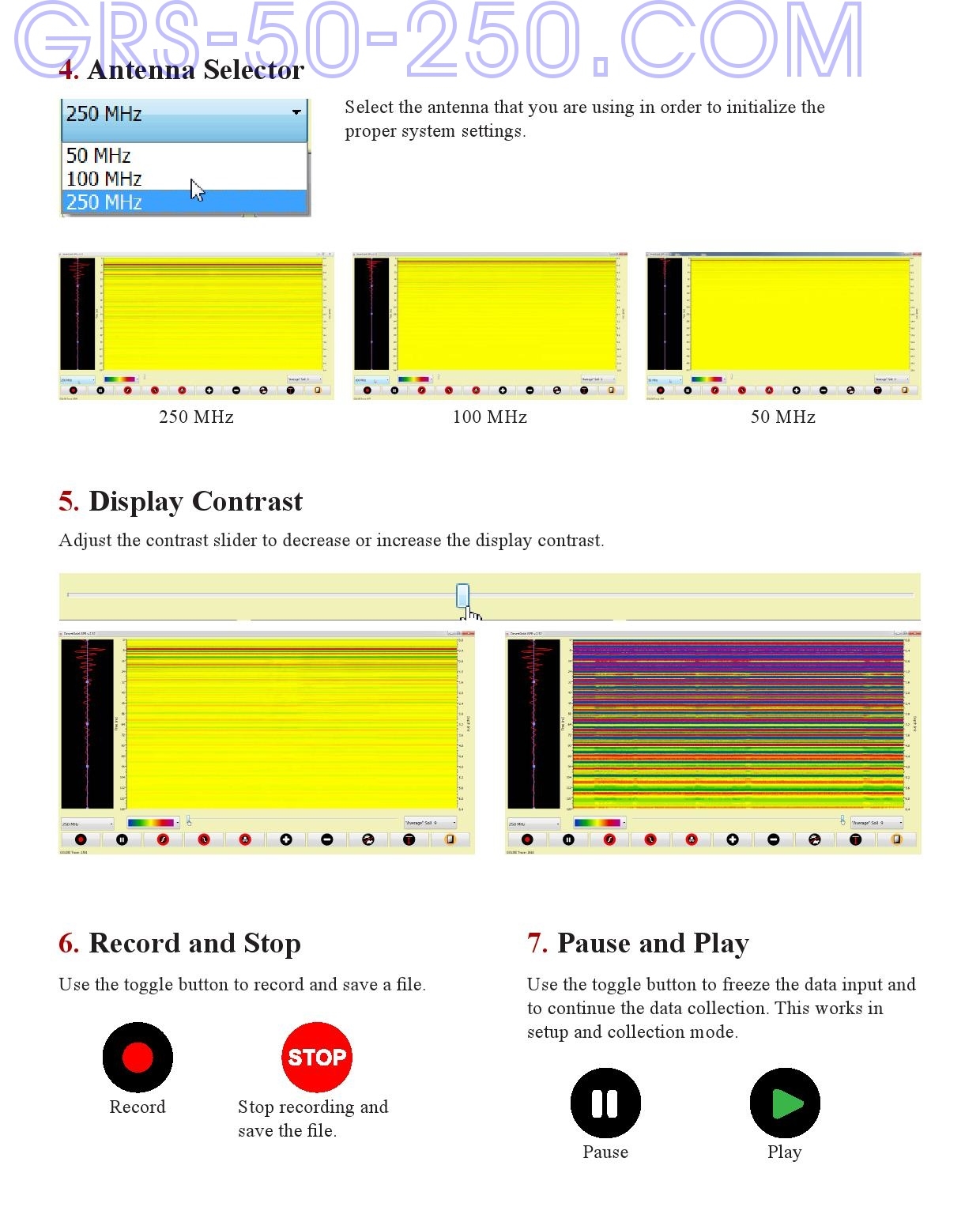 instructions ground penetrating radar GRS-50-250