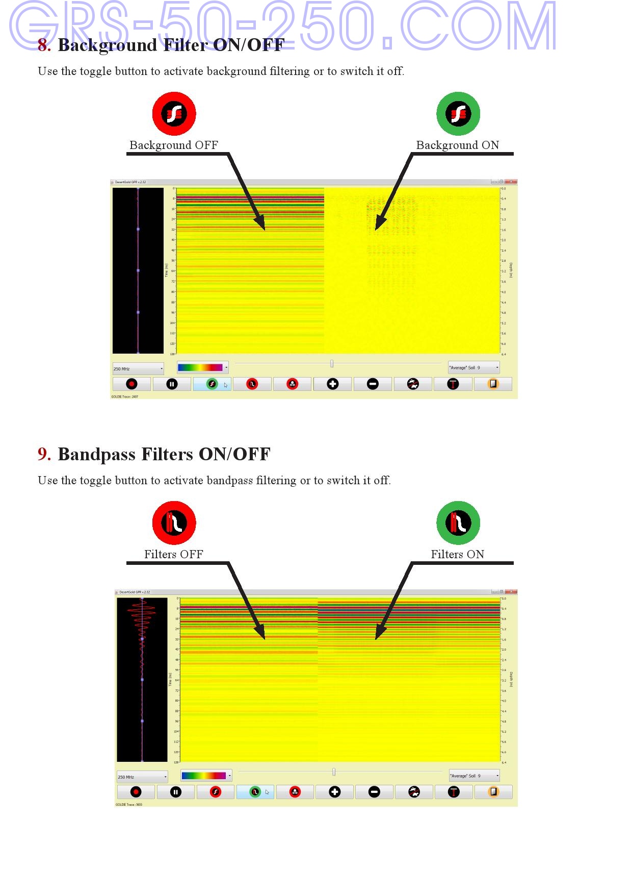 instructions ground penetrating radar GRS-50-250