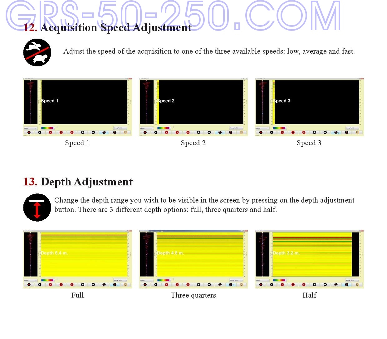 instructions ground penetrating radar GRS-50-250